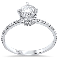 DIAMOND CLOSEOUT! 1.04ct G SI 14K White Gold Round Diamond Engagement Ring Size 6.5