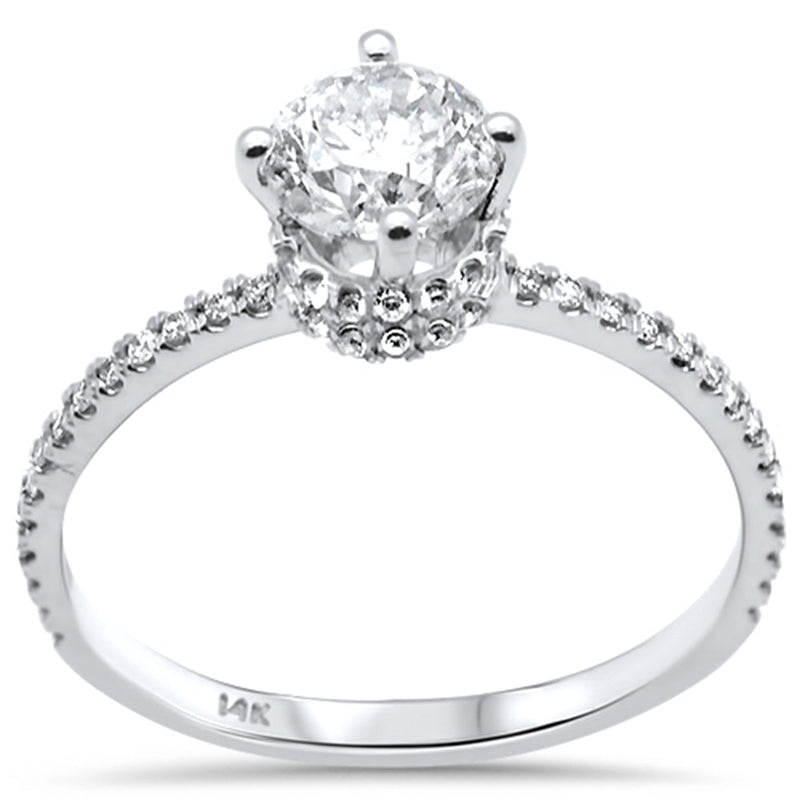 DIAMOND CLOSEOUT! 1.04ct G SI 14K White Gold Round Diamond Engagement Ring Size 6.5