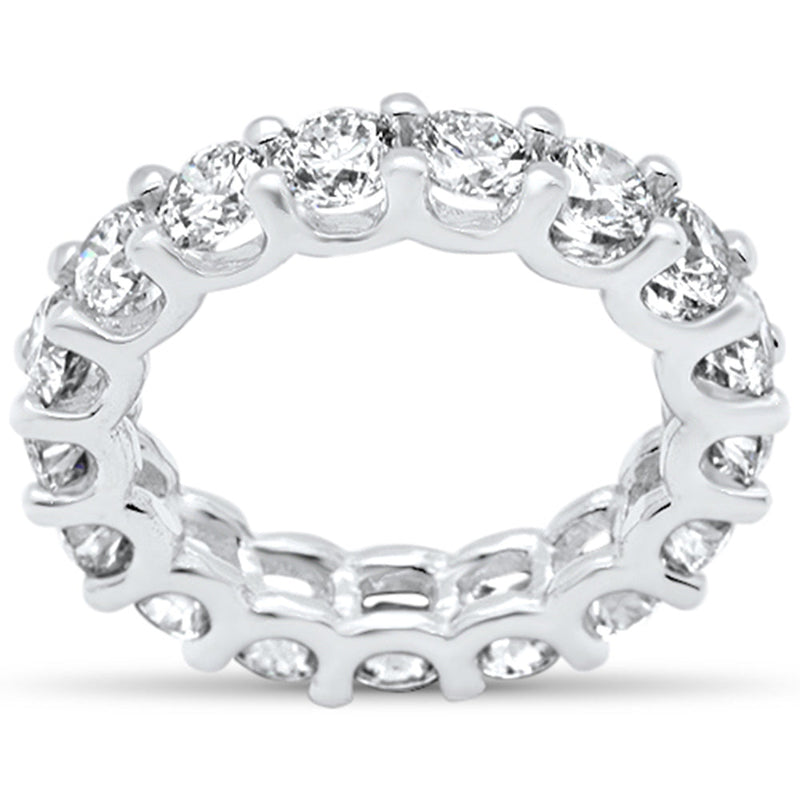 SPECIAL! 4.61ct G SI 14K White Gold Round Diamond Eternity Band Ring Size 6.5