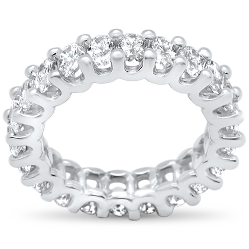 DIAMOND CLOSEOUT!  3.12ct G SI 18K White Gold Oval Cut Diamond Eternity Ring Size 6.5