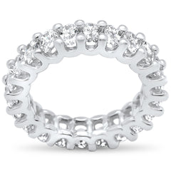 DIAMOND CLOSEOUT!  3.12ct G SI 18K White Gold Oval Cut Diamond Eternity Ring Size 6.5