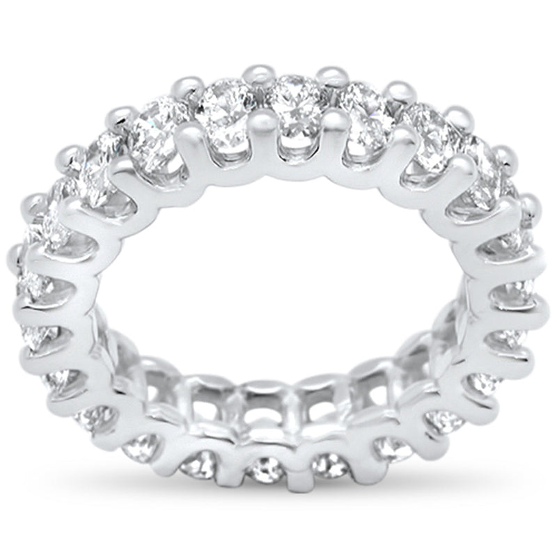 DIAMOND CLOSEOUT!  3.12ct G SI 18K White Gold Oval Cut Diamond Eternity Ring Size 6.5
