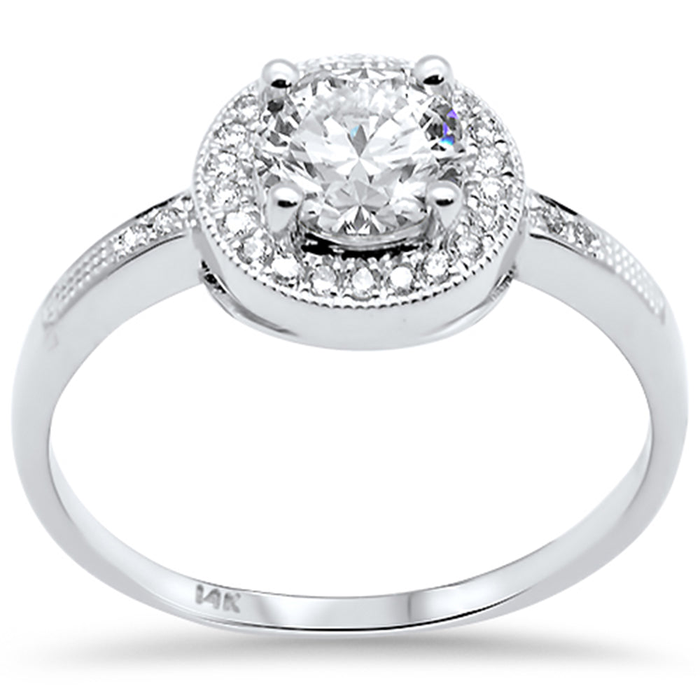 DIAMOND CLOSEOUT! .85ct G SI 14K White Gold Round Diamond Engagement Ring Size 6.5