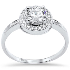 DIAMOND CLOSEOUT! .85ct G SI 14K White Gold Round Diamond Engagement Ring Size 6.5