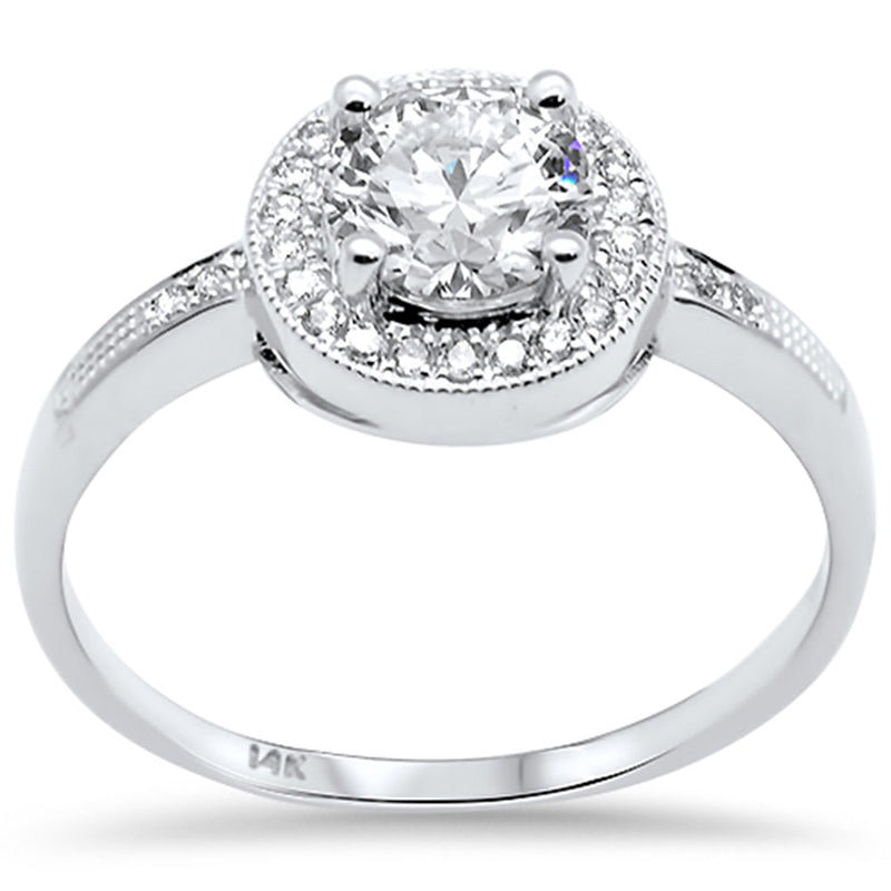 DIAMOND CLOSEOUT! .85ct G SI 14K White Gold Round Diamond Engagement Ring Size 6.5