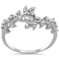 DIAMOND CLOSEOUT! .25ct G SI 14K White Gold Diamond Leaf Design Ring Band Size 6.5