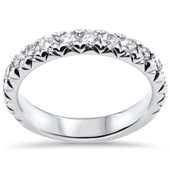 DIAMOND CLOSEOUT! 1.00ct G SI 14K White Gold Diamond Engraved Wedding Ring Band