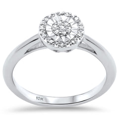DIAMOND CLOSEOUT! .09ct G SI 10K White Gold Miracle Illusion Setting Diamond Ring Band Size 6.5