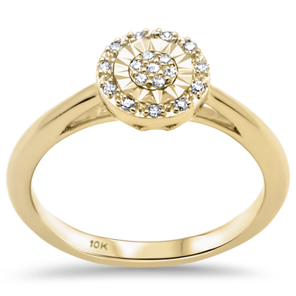 DIAMOND CLOSEOUT! .09ct G SI 10k Yellow Gold Miracle Illusion Setting Diamond Ring Band Size 6.5