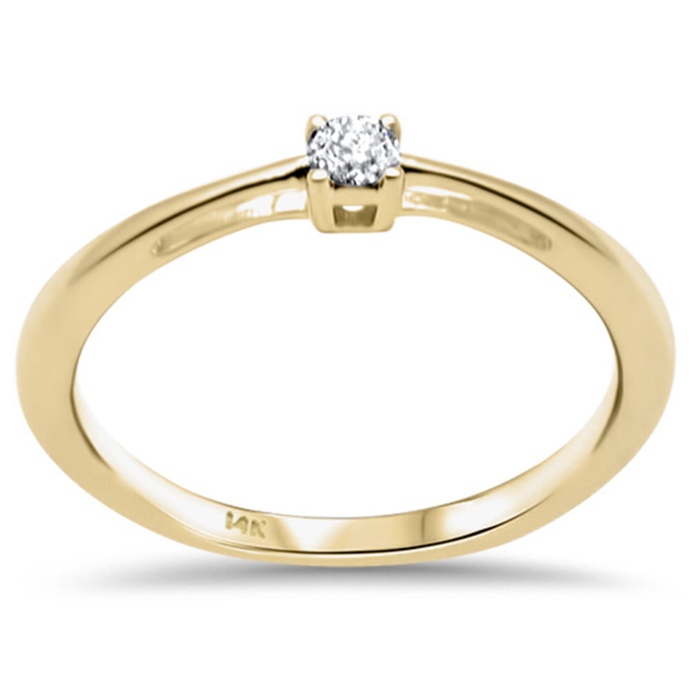 DIAMOND CLOSEOUT! .08ct G SI 14K Yellow Gold Diamond Solitaire Ring Band Size 6.5