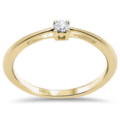 DIAMOND CLOSEOUT! .08ct G SI 14K Yellow Gold Diamond Solitaire Ring Band Size 6.5