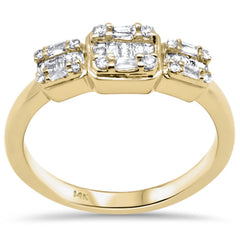 DIAMOND CLOSEOUT! .30ct G SI 14K Yellow Gold Round & Baguette Diamond Ring Band Size 6.5