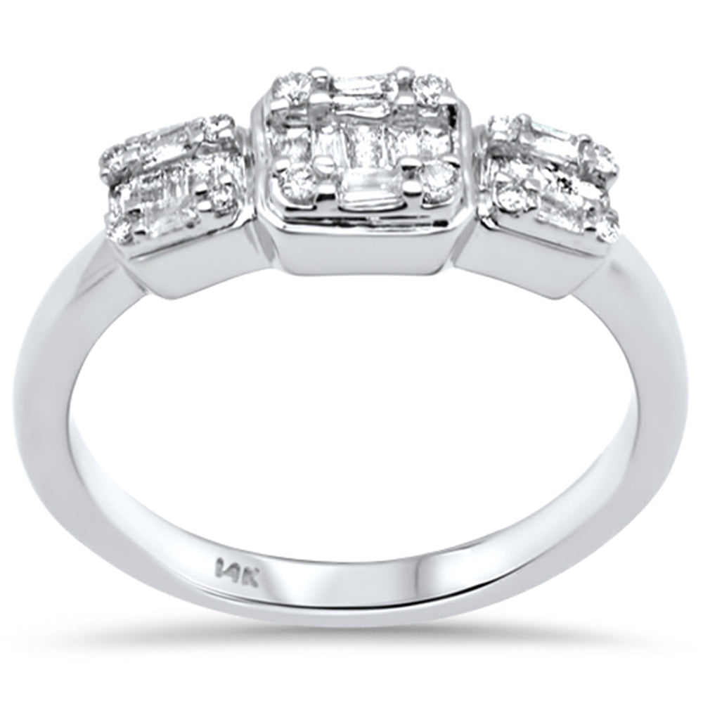 DIAMOND CLOSEOUT!  .29ct G SI 14K White Gold Round & Baguette Diamond Ring Band