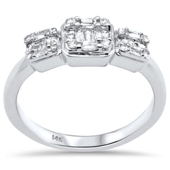 DIAMOND CLOSEOUT!  .29ct G SI 14K White Gold Round & Baguette Diamond Ring Band