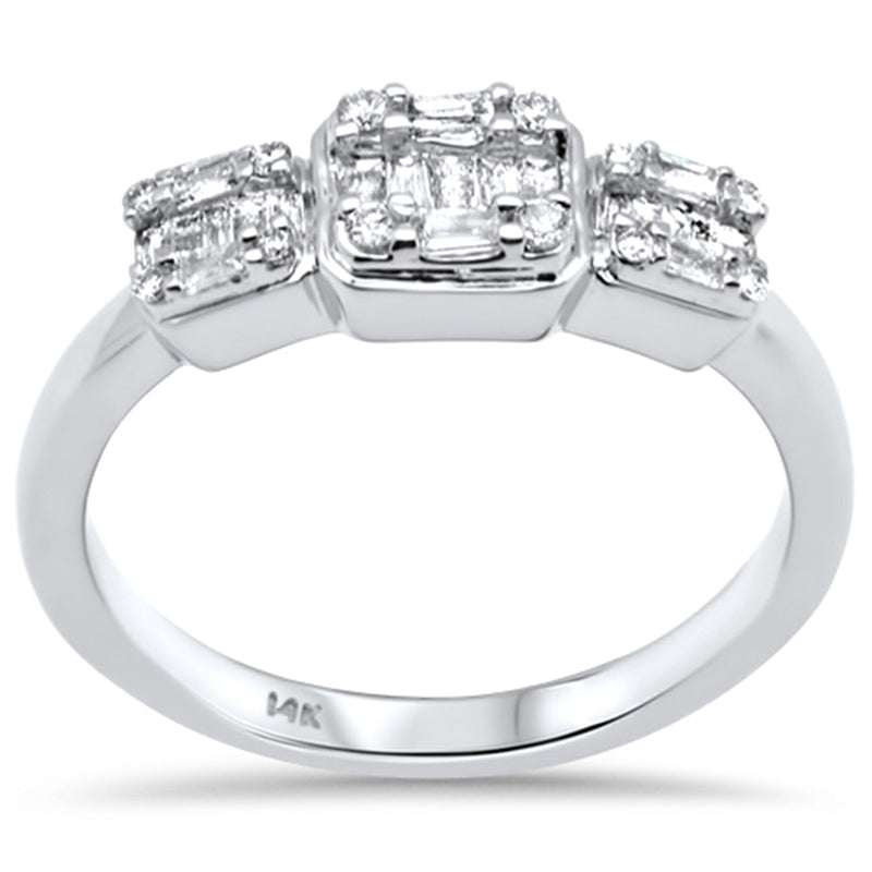 DIAMOND CLOSEOUT!  .29ct G SI 14K White Gold Round & Baguette Diamond Ring Band