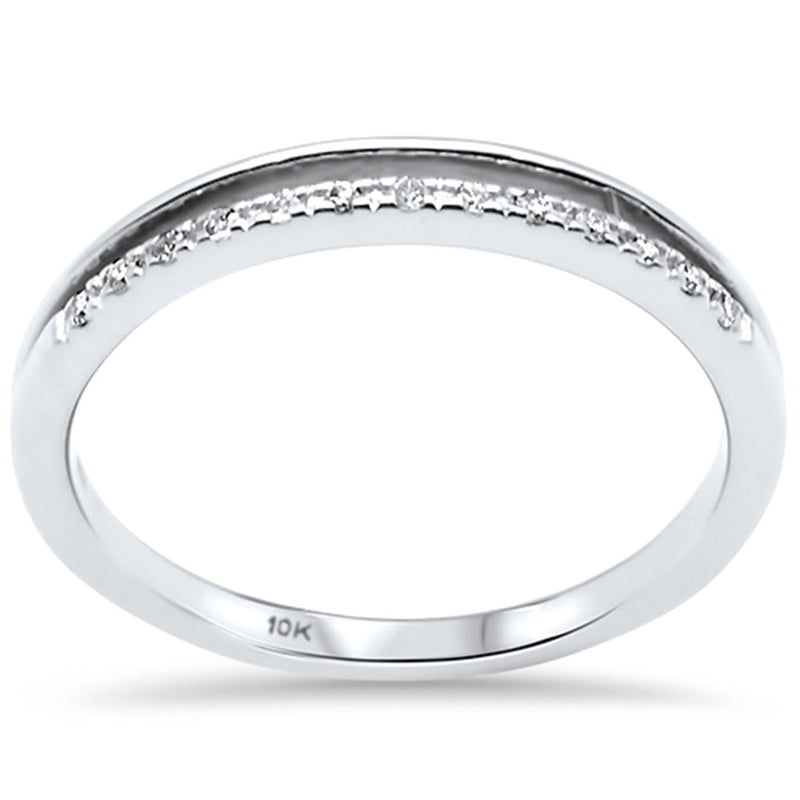 DIAMOND CLOSEOUT! .06ct G SI 10K White Gold Diamond Band Size 6.5