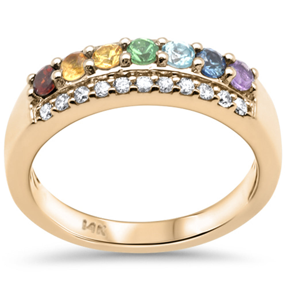SPECIAL! .63ct G SI 14K Yellow Gold Diamond & Multi Color Gemstones & Diamonds Ring Band