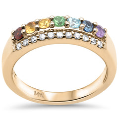 SPECIAL! .63ct G SI 14K Yellow Gold Diamond & Multi Color Gemstones & Diamonds Ring Band