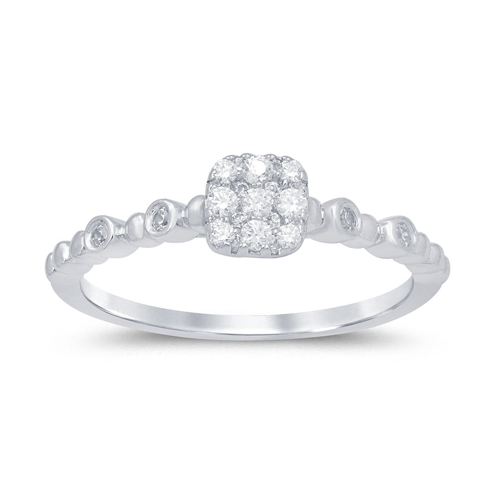 DIAMOND CLOSEOUT! .26ct 14k White Gold Diamond Promise Wedding Engagement Ring Size 6.5