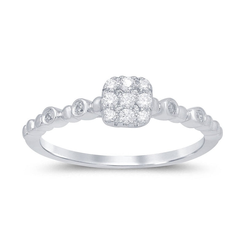 DIAMOND CLOSEOUT! .26ct 14k White Gold Diamond Promise Wedding Engagement Ring Size 6.5