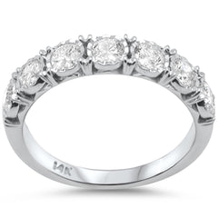 DIAMOND CLOSEOUT! 1.00ct G SI 14K White Gold Diamond 7 Stones Miracle Illusion Setting Ring Anniversary Band Size 7