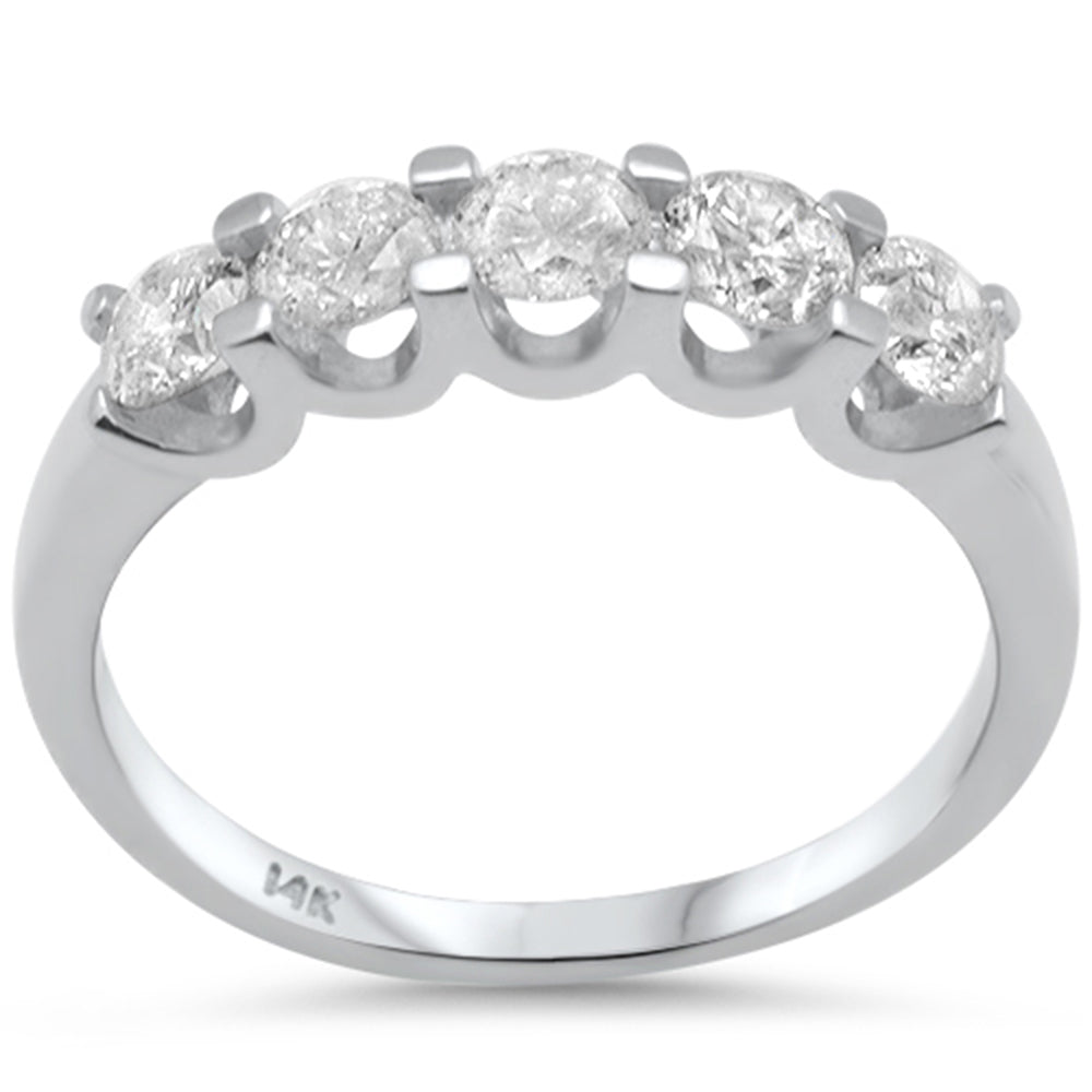 DIAMOND CLOSEOUT!  1.00ct G SI 14K White Gold Diamond 5 Stones Engagement Ring Anniversary Band Size 7