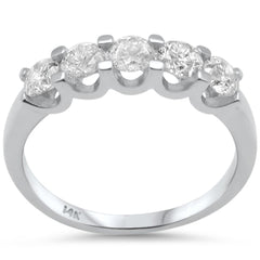 DIAMOND CLOSEOUT!  1.00ct G SI 14K White Gold Diamond 5 Stones Engagement Ring Anniversary Band Size 7