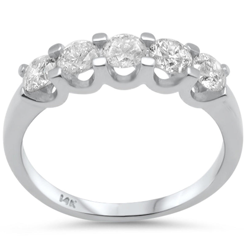 DIAMOND CLOSEOUT!  1.00ct G SI 14K White Gold Diamond 5 Stones Engagement Ring Anniversary Band Size 7