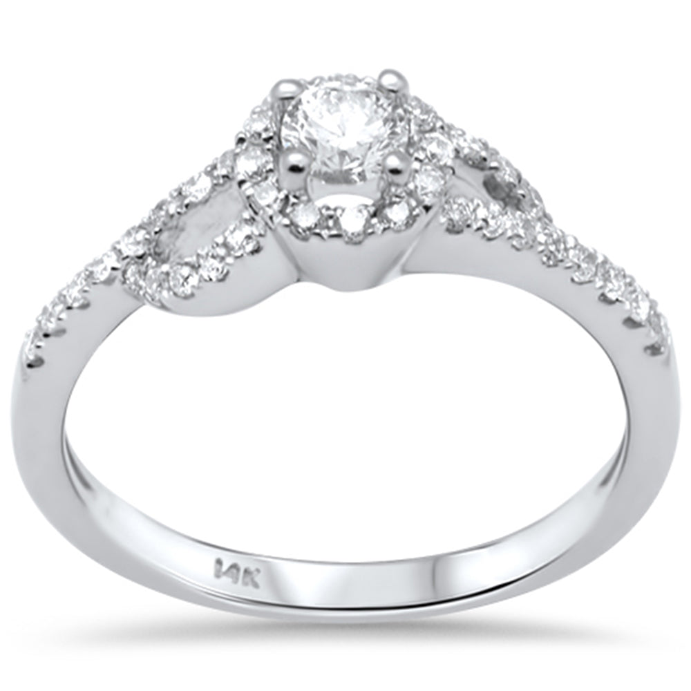DIAMOND CLOSEOUT! .49ct G SI 14K White Gold Diamond Wrap Around Halo Engagement Ring Set
