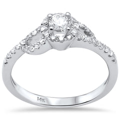 DIAMOND CLOSEOUT! .49ct G SI 14K White Gold Diamond Wrap Around Halo Engagement Ring Set