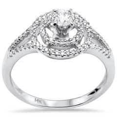 DIAMOND CLOSEOUT! .42ct G SI 14K White Gold Diamond Double Halo Engagement Ring Size 6.5