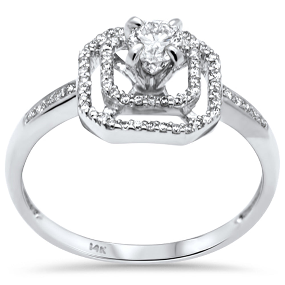 DIAMOND CLOSEOUT! .43ct G SI 14K White Gold Diamond Engagement Ring Size 6.5