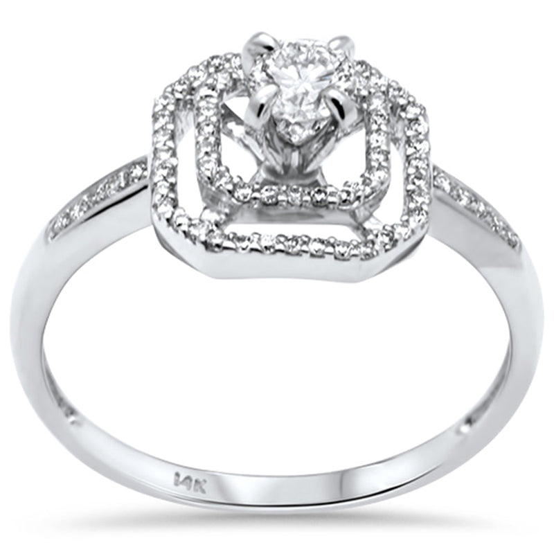 DIAMOND CLOSEOUT! .43ct G SI 14K White Gold Diamond Engagement Ring Size 6.5