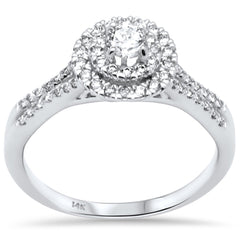 SPECIAL! .41ct G SI 14K White Gold Diamond Double Halo Engagement Ring Size 6.5