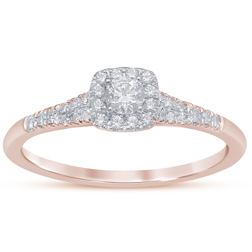 DIAMOND CLOSEOUT! .26ct G SI 14K Rose Gold Diamond Engagement Ring Size 6.5