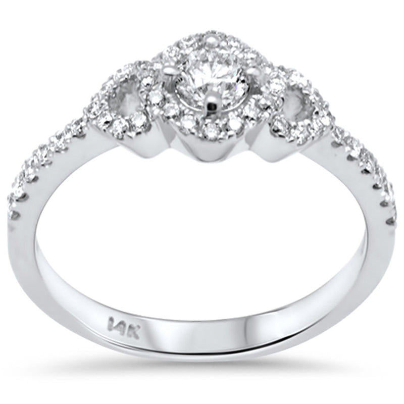 DIAMOND CLOSEOUT! .55ct G SI 14K White Gold Diamond Engagement Ring Size 6.5