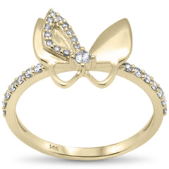 SPECIAL! .26ct G SI 14K Yellow Gold Diamond Butterfly Ring Band Size 6.5