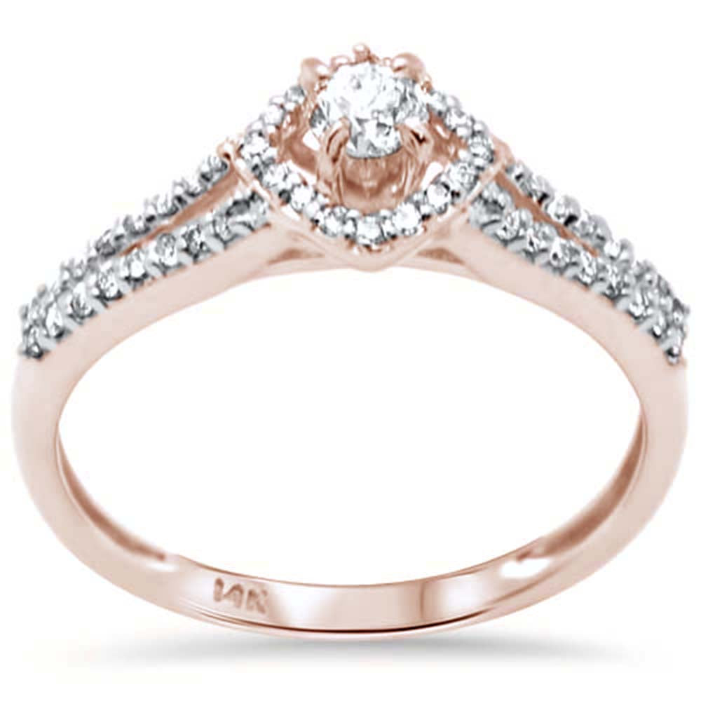 SPECIAL! .37ct G SI 14K Rose Gold Diamond Round Shaped Center Diamond Engagement Ring Size 6.5
