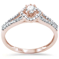 SPECIAL! .37ct G SI 14K Rose Gold Diamond Round Shaped Center Diamond Engagement Ring Size 6.5