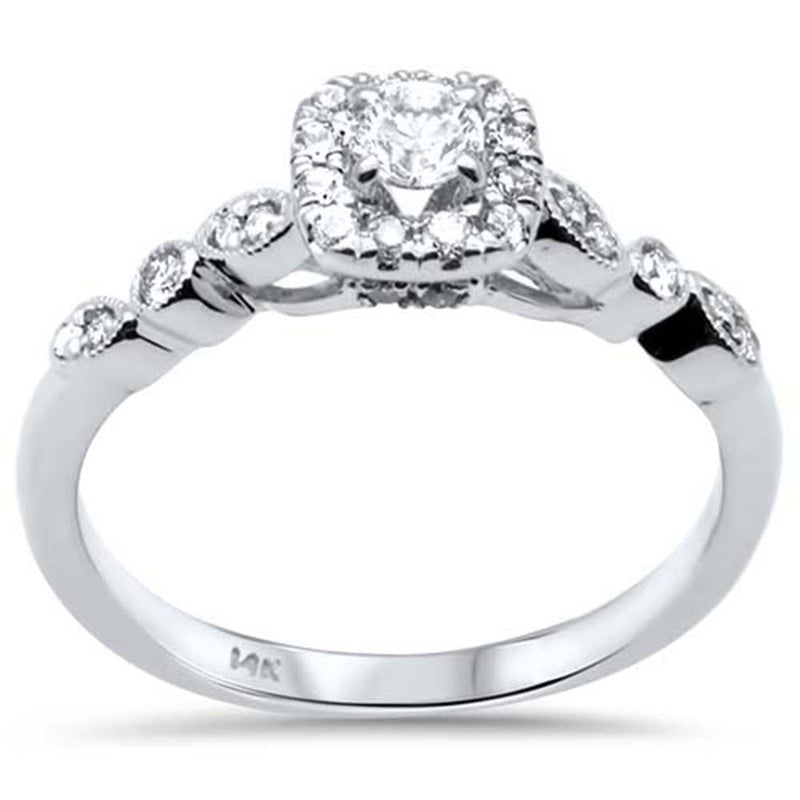 DIAMOND CLOSEOUT! .43ct G SI 14K White Gold Cushion Shaped Diamond Engagement Ring Size 6.5