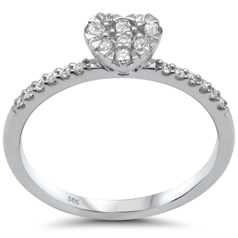.25ct G SI 14K White Gold Diamond Heart Diamond Ring Band