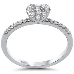 .25ct G SI 14K White Gold Diamond Heart Diamond Ring Band