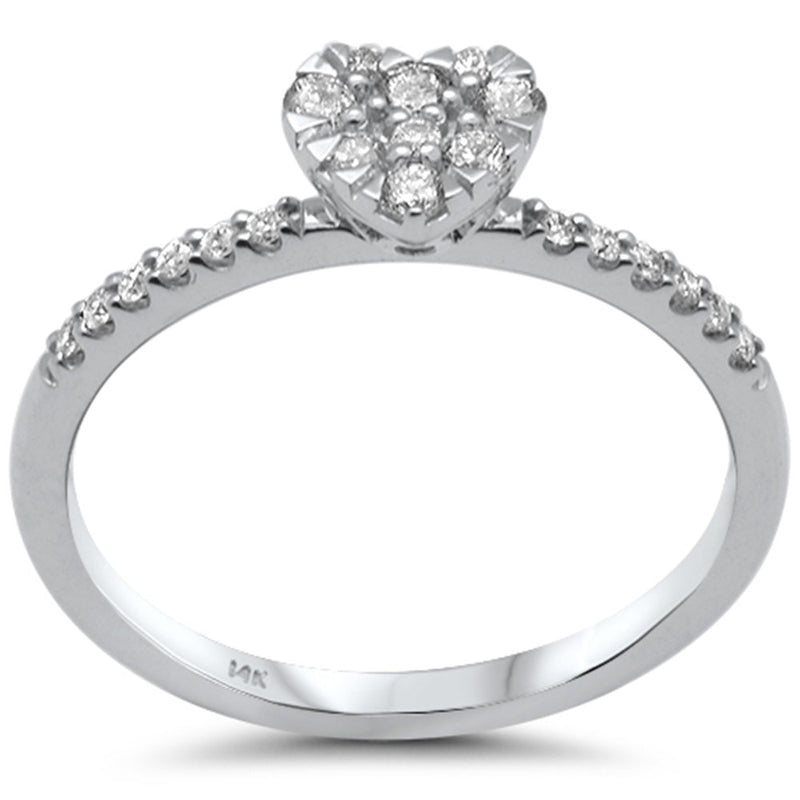 .25ct G SI 14K White Gold Diamond Heart Diamond Ring Band