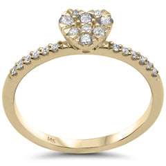 .25ct G SI 14K Yellow Gold Diamond Heart Diamond Ring Band