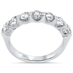 DIAMOND CLOSEOUT! 1.00ct G SI 14K White Gold Diamond 7-Stones Ring Band