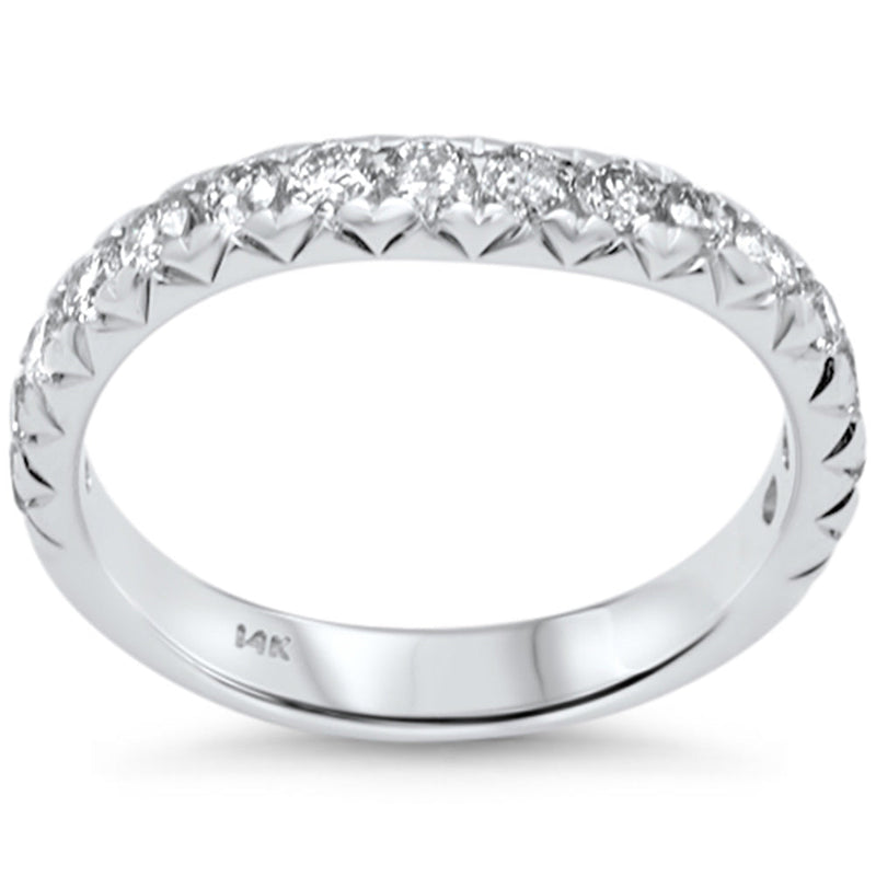 DIAMOND CLOSEOUT! .79ct G SI 14K White Gold Round Diamond Wedding Ring Band Size 6.5