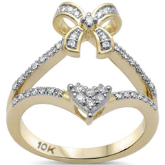 SPECIAL!.25ct G SI 10K Yellow Gold Diamond Ribbon & Arrow Style Ring Band Size 6.5