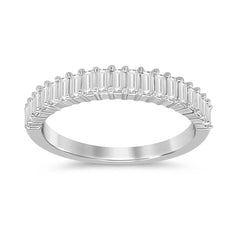 SPECIAL!.46ct G SI 14K White Gold Diamond Baguette Stones Ring Band Size 6.5