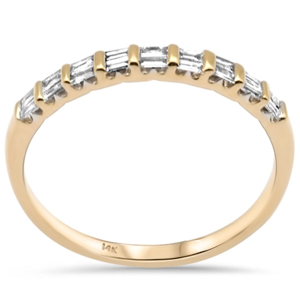 SPECIAL! .22ct G SI 14K Yellow Gold Diamond Baguette Stones Ring Band Size 6.5
