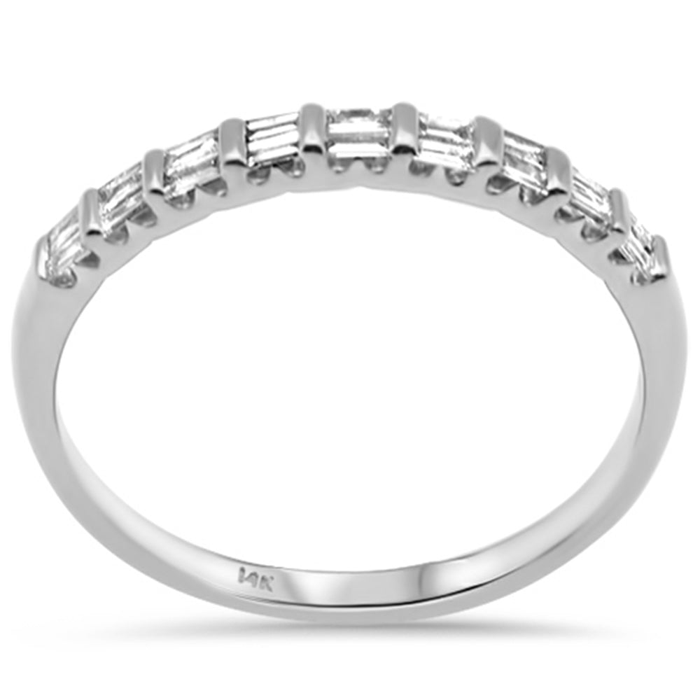 SPECIAL! .19ct G SI 14K White Gold Diamond Baguette Stones Ring Band Size 6.5